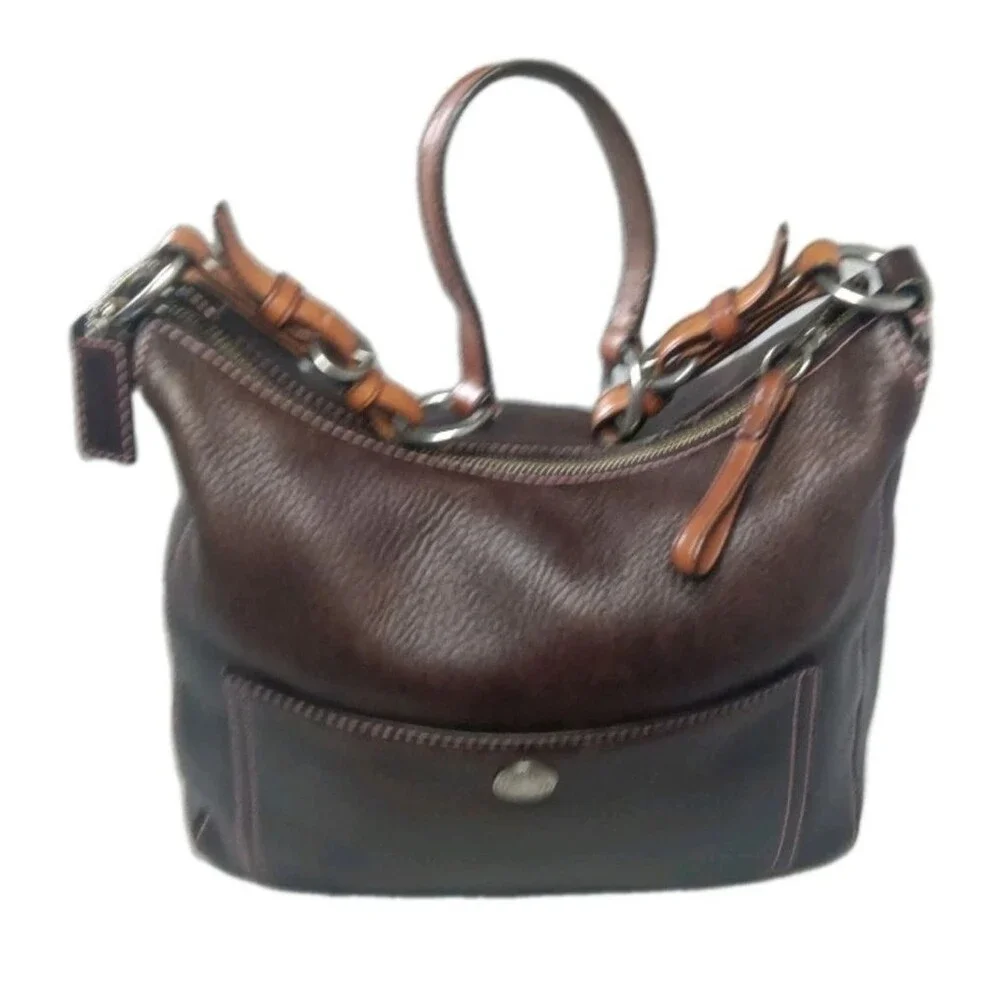 Coach Chelsea Leather Shoulder Bag 8E98 Brown Hobo Y2K